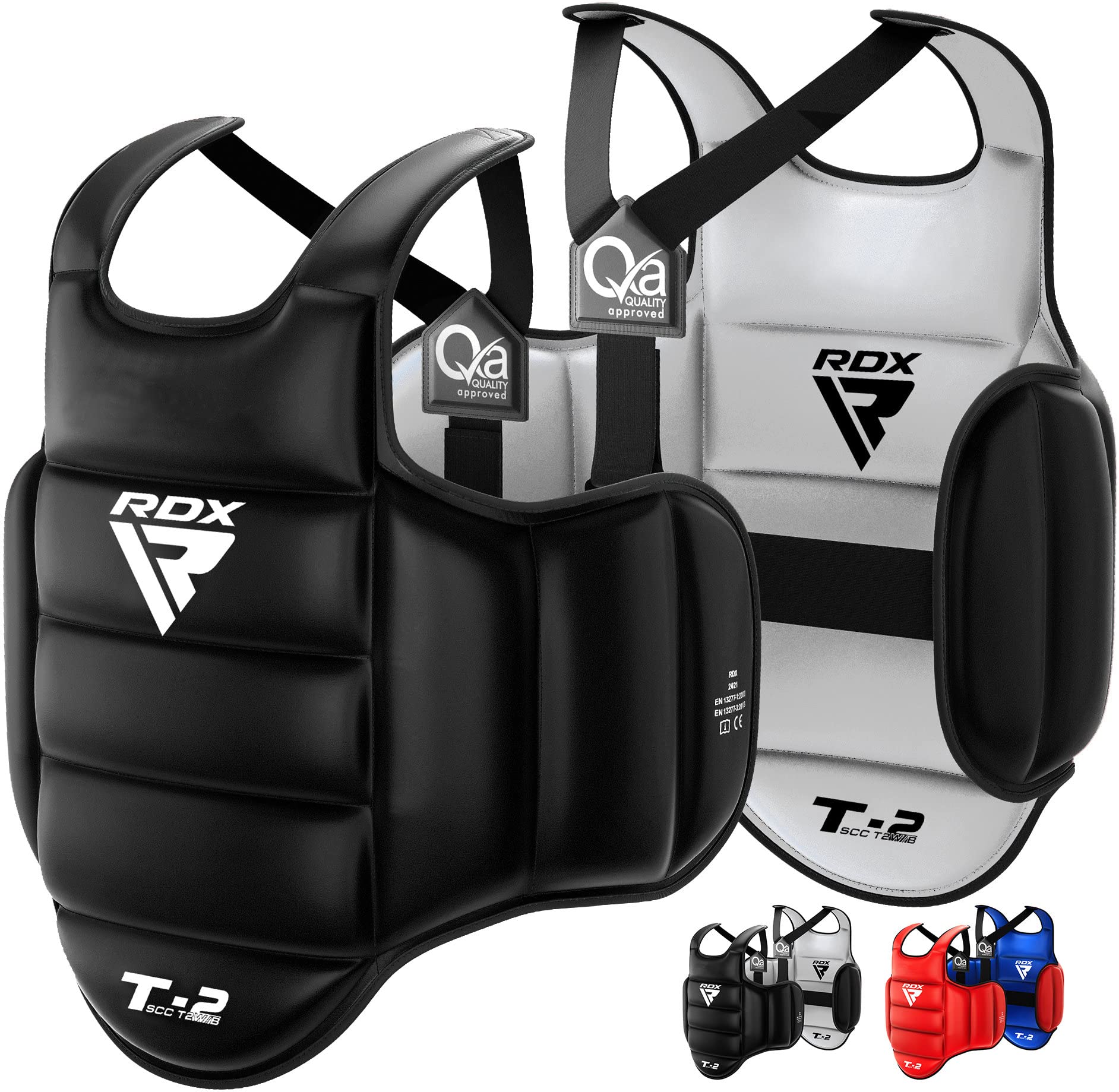 RDX Körperschutz Kampfsport, SATRA Genehmigt, Reversible Kickboxen Bauchschutz, MMA Boxen Muay Thai Body Protector, Karate Kampfweste, Körperschutzweste Taekwondo Brustschutz Körperpanzer Chest Guard