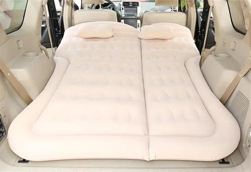 GLILAR Auto Luftmatratze 175x130cm Auto Reise Aufblasbares Bett Auto Heckkofferraum Universal Matratze Luftbett Camping Für Familienausflug Luftmatratze SUV MPV Autozubehör(Beige)