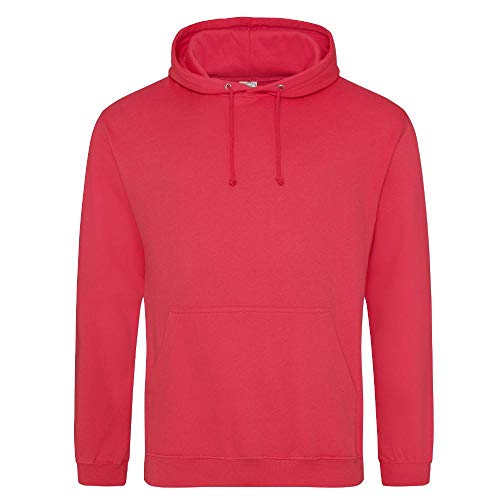 Just Hoods - Unisex College Hoodie/Lipstick Pink, 3XL