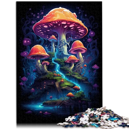 Puzzle Exotische bunte Pilze Puzzle 1000 Teile Puzzle für Erwachsene Holzpuzzle Schwierige, Schwere Puzzles für Frauen und Männer 1000 Teile (50 x 75 cm)