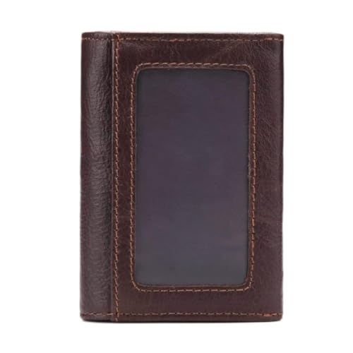 NEWNAN Kreditkarten-Leder-Bifold-Wallet-Organizer-Halter-Beutel Mini-Münzgeldbörse Bargeldfach (Farbe: Kaffee)