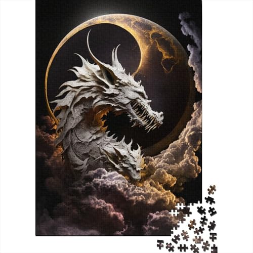 Puzzle für Erwachsene, 1000 Teile, „Brave Dragon“, Puzzle für Erwachsene und Teenager, Holzpuzzle für Erwachsene und Teenager (Größe: 75x50cm)