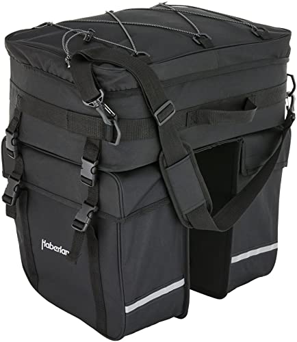 Haberland Fahrradtasche Packtaschenset 2-Tlg Einsteigermodell, Schwarz, 32 x 34 x 16 cm, 50 Liter, SET490 00