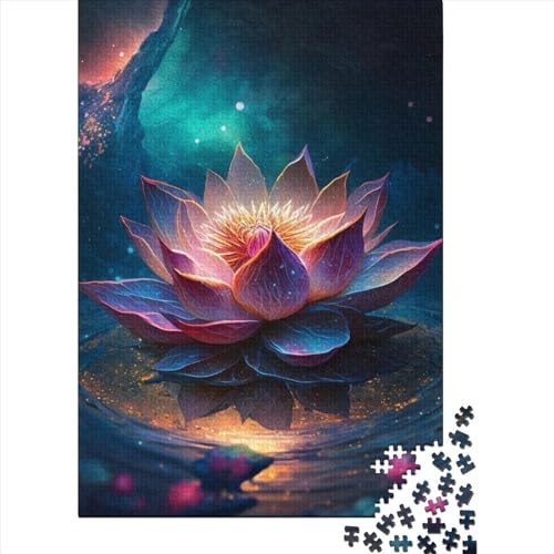 Wasser, der Lotus, Holzpuzzle für Erwachsene und Teenager, 1000 Teile für Erwachsene, schwierige Puzzles, Holzpuzzles für Erwachsene und Teenager (Größe 29,53 x 19,69 Zoll)