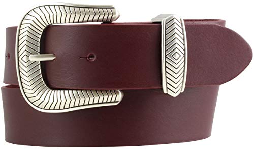 BELTINGER Designer-Gürtel aus Vollrindleder mit Metall-Schlaufe 4 cm | Jeans-Gürtel für Damen Herren 40mm | Bordeaux 105cm