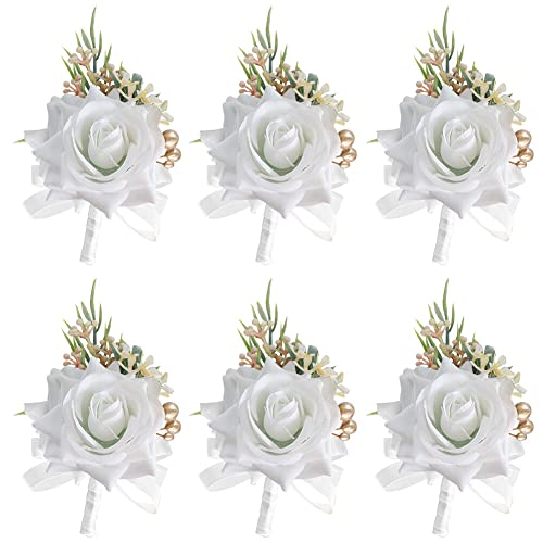 Armband Hochzeitsblumen, Brautjungfern-Armband, 6 Stück, künstliches Handgelenk, Boutonniere, Hochzeit, Hochzeit, Handgelenk, Boutonniere, Rose, Handgelenk, Rose, Boutonniere, Hochzeit, Handgelenk-Cor