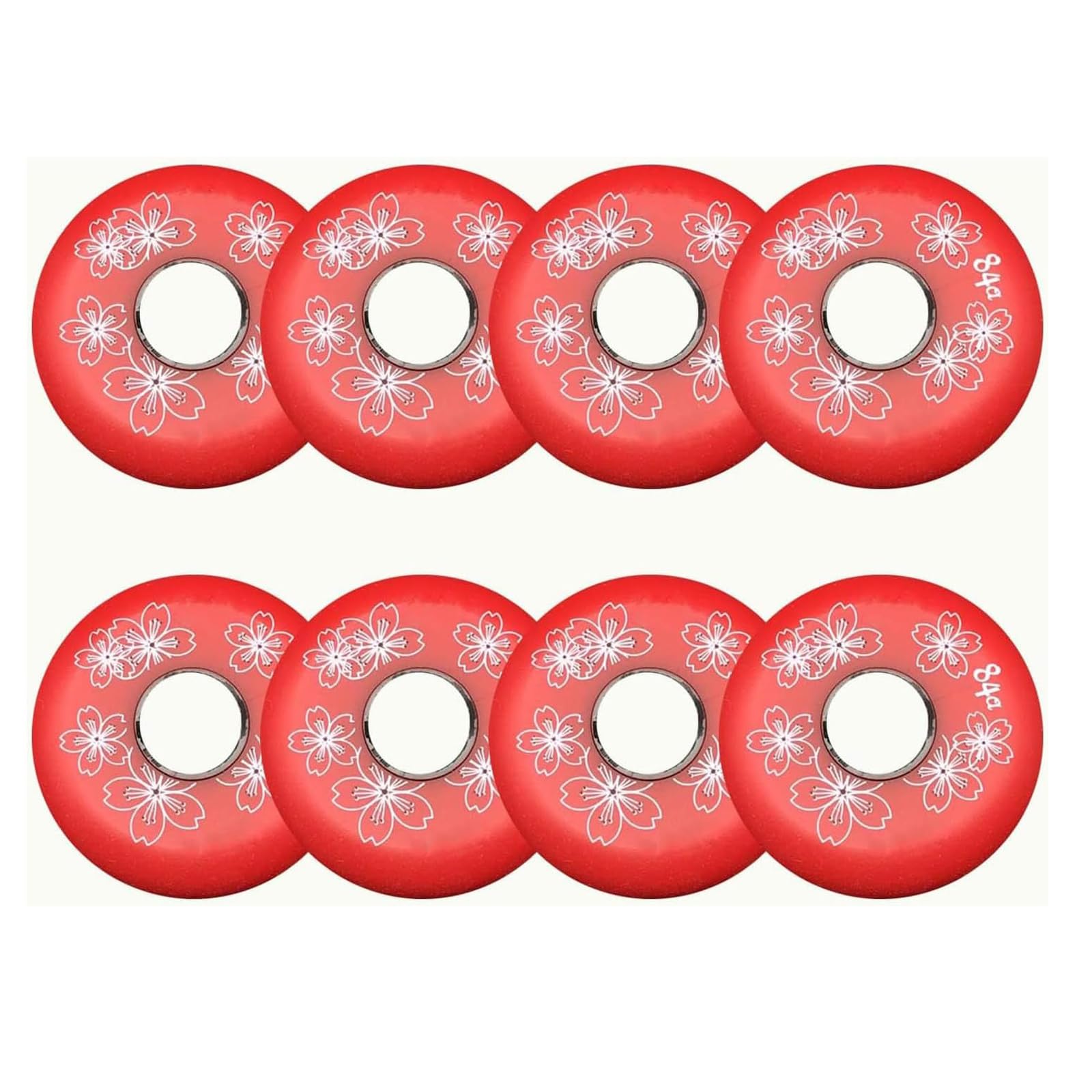 BFVAKBKYT Rollschuh-Räder, Ersatz-Skate-Rollen, Skateboard-Rollen, 8er-Pack, Inline-Rollschuh-Rollen for den Innenbereich, 84A(Red,80mm)