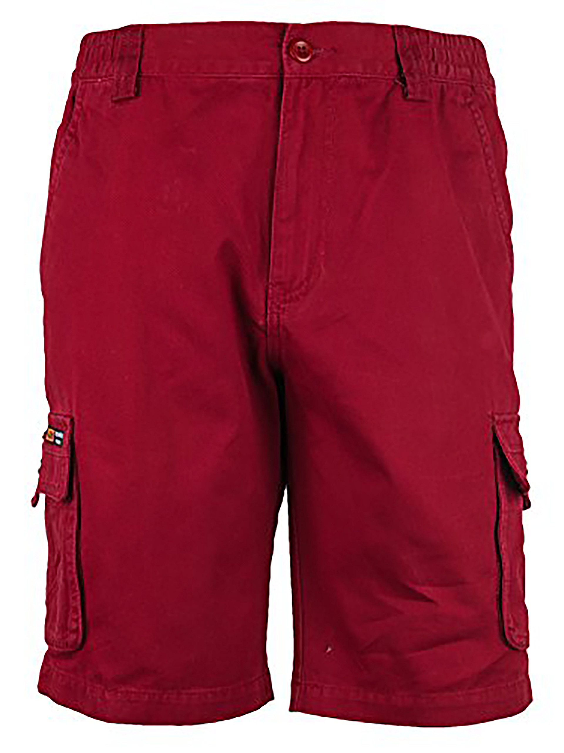 SOUNON Herren Cargo Shorts Bermudas Bordeauxrot, Groesse: 4XL