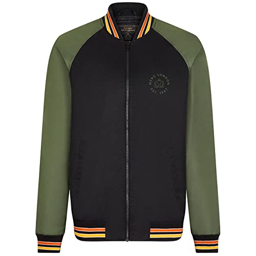 Merc of London Herren Gibson Varsity Jacket, Schwarz, L