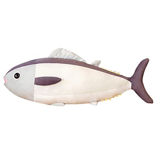 DANAIM Realistisches Riesiges Blauflossen-Thunfisch-Plüschtier, 25,5 Zoll, Grauer Thunfisch-Plüsch, Stofftier, Plüschkissen, Fischpuppe for Heimdekoration, Geburtstag, (Gray)