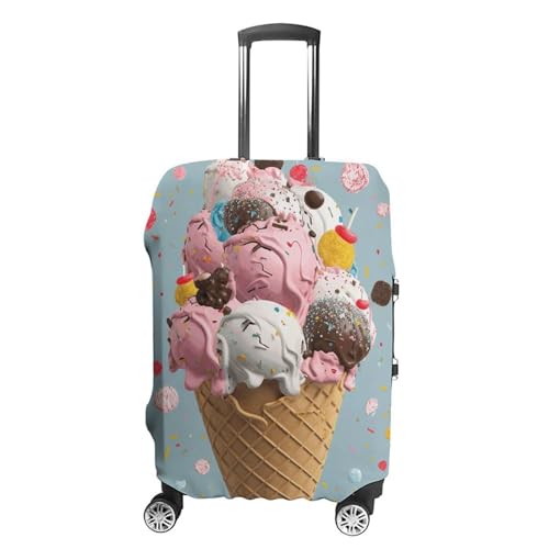 CSGJMYGS Reisegepäckhülle, elastisch, waschbar, modisch, kratzfest, Aquarellfarben, Tannenzapfen, Koffer-Schutz, passend für 45,7 - 81,3 cm Gepäck, Sweet Ice Cream, L