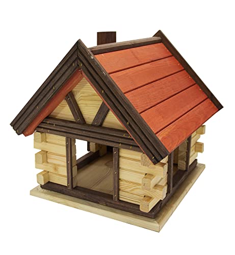 Vogelhaus zum Aufhängen - Vogelfutterhaus ohne Ständer - Futterhaus für Vögel - Vogelhäuser aus Holz - robuster Vogelhäuschen für Garten und Balkon - 40x38x38 cm