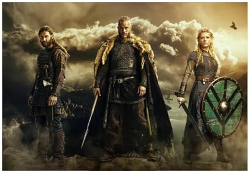 Hfmquisutron Jigsaw Puzzle 1000 Teile Ragnar.Lothbrok Action Historische Filme Poster Für Spaß Erwachsene Holzpuzzle Spielzeug Rt69Ha