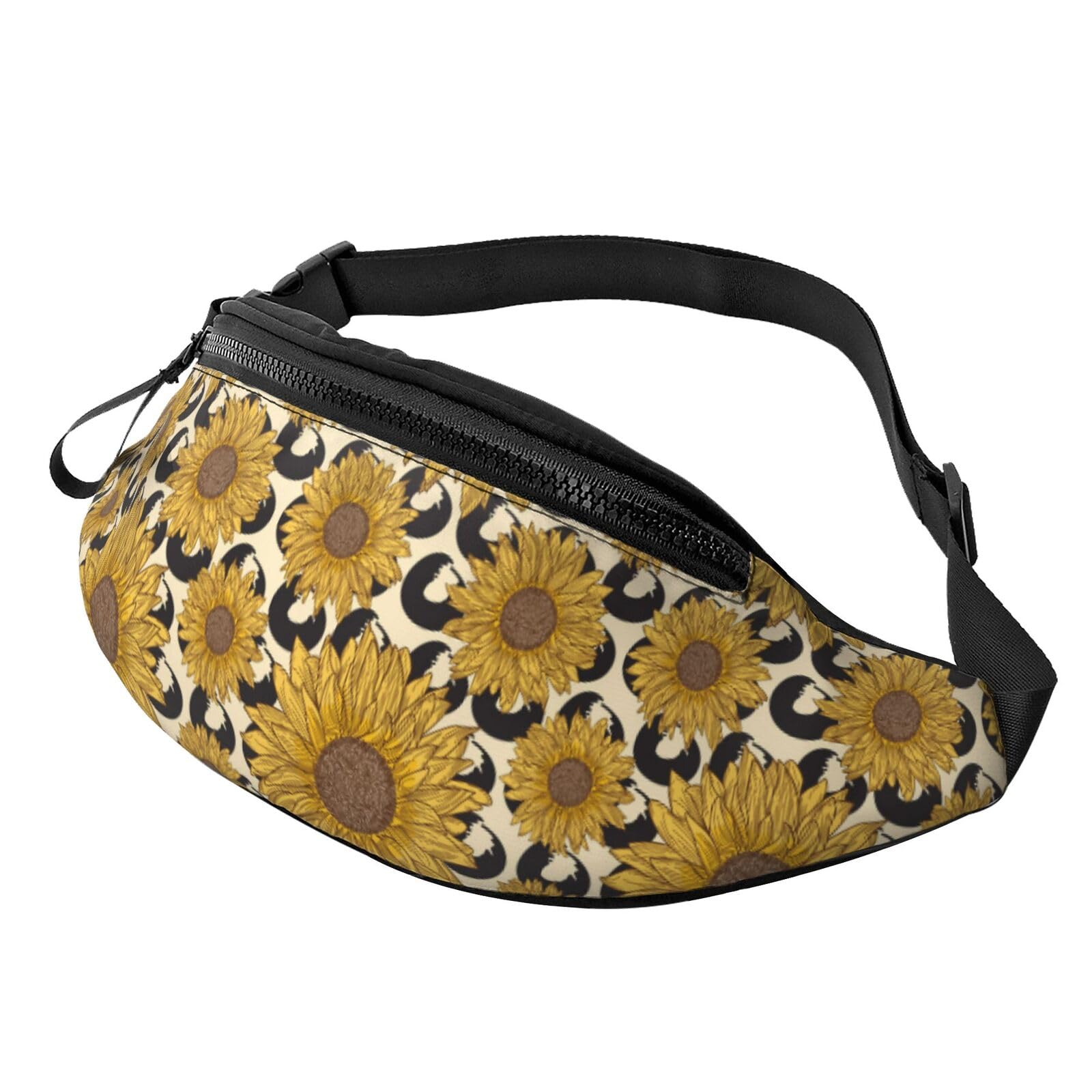 HSJFS Modische Hüfttasche mit tropischem Blumendruck, verstellbarer Gürtel, lässige Brusttasche, sonnenblume, Einheitsgröße