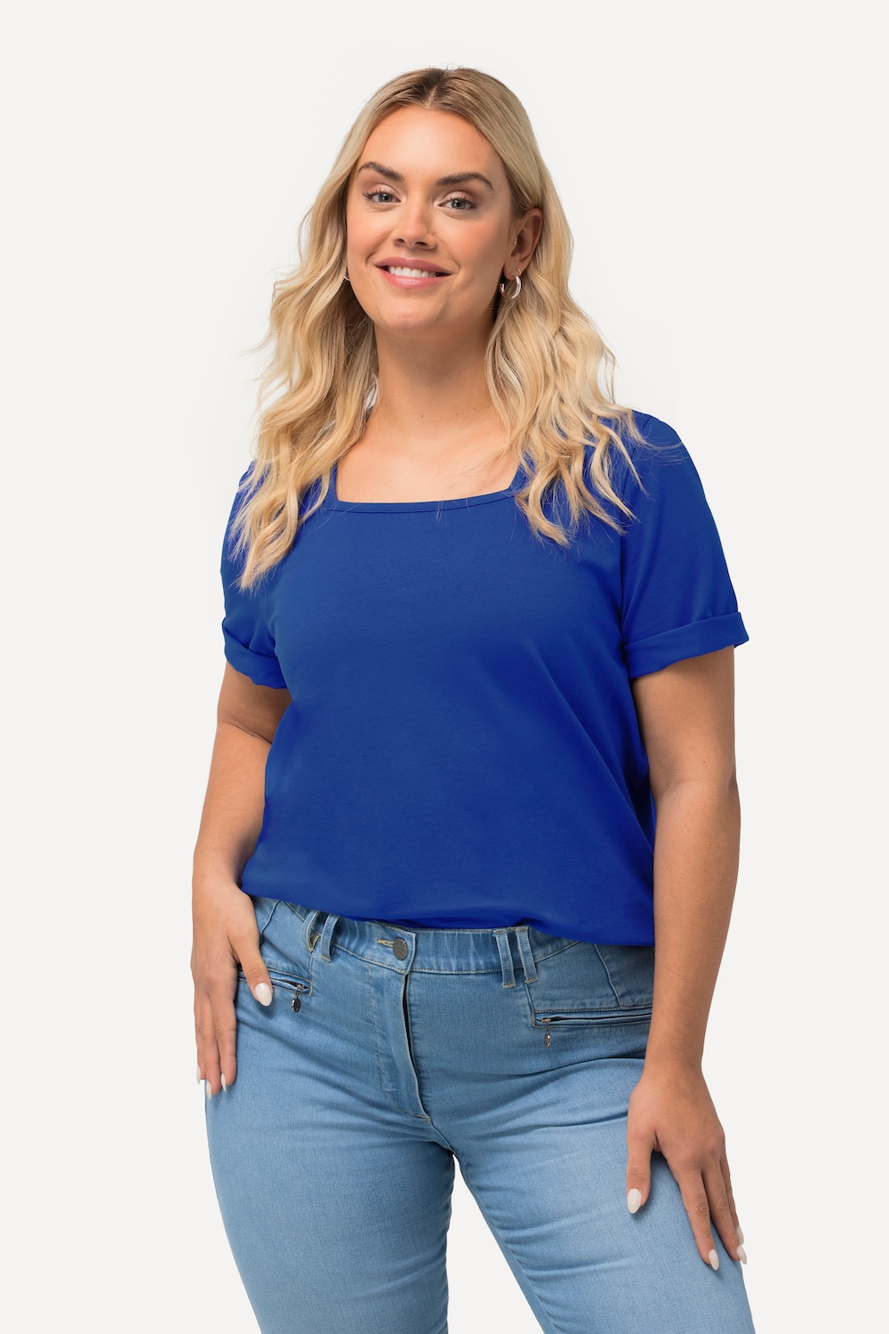 Große Größen T-Shirt, Damen, blau, Größe: 62/64, Baumwolle, Ulla Popken