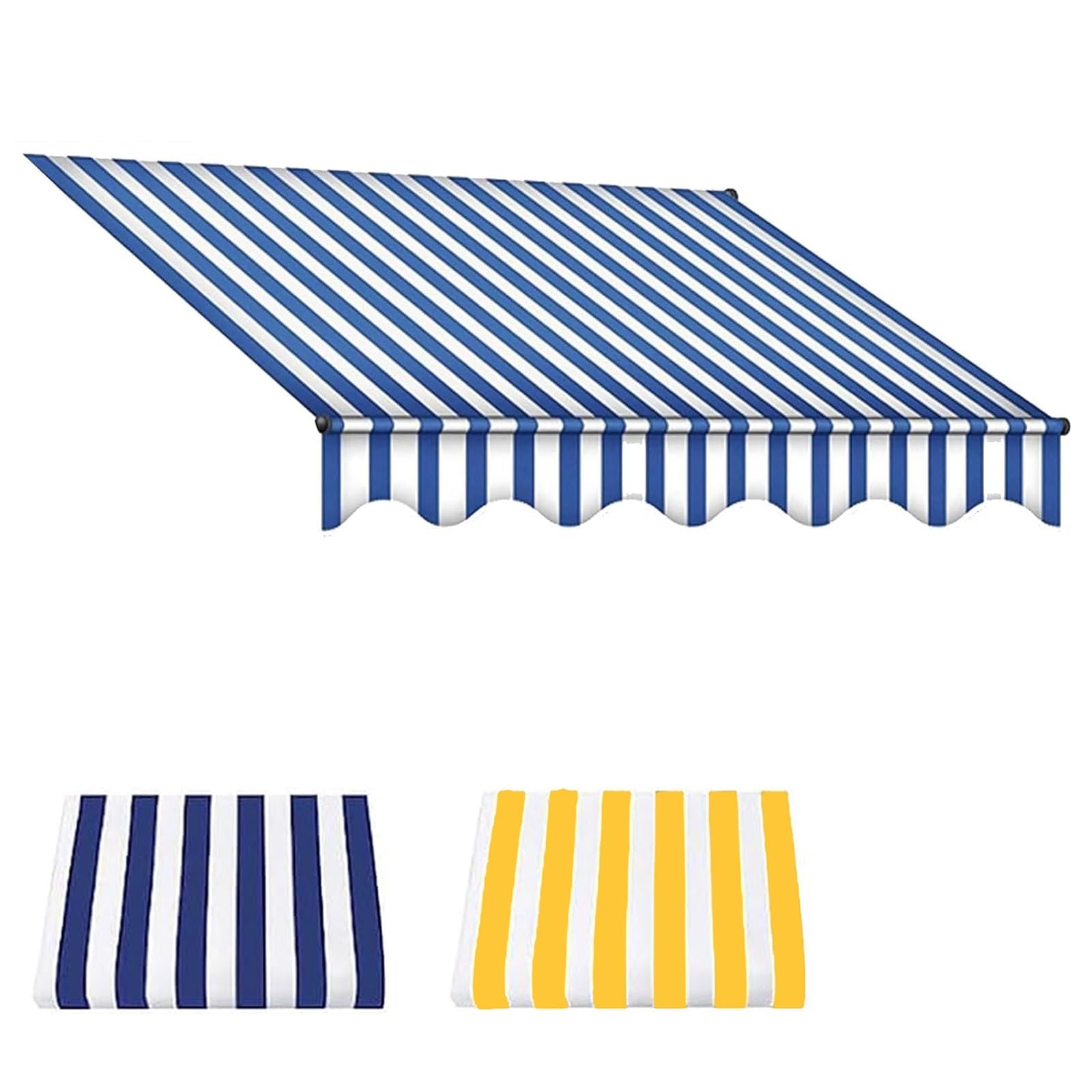 Sonnenschutzüberdachung for Den Außenbereich, Wasserdichtes Polyester for Hof Deck Balkon, Wasserdicht Wetterfest, Markisenbespannung Canvas Markisenstoff, Klemmmarkise Markise Balkon, 3/4x2,5 M(Blue,