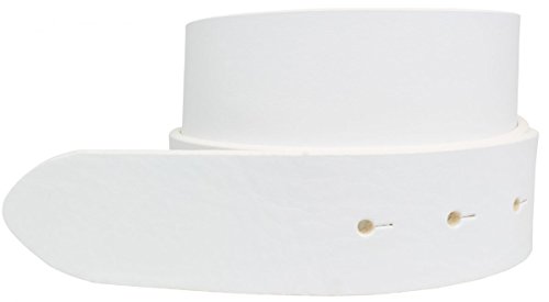 BELTINGER Wechselgürtel aus Vollrindleder mit Druckknöpfen 4 cm | Druckknopf-Gürtel für Damen Herren 40mm | Leder-Gürtel ohne Schnalle 4cm | Weiß 90cm