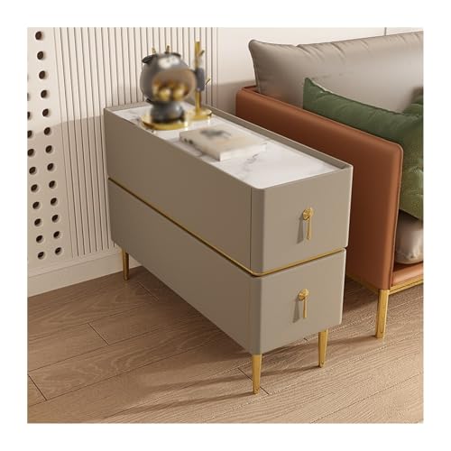 FUHAI-666 Sofa Sideboard Licht Luxus Massivholz Ultra schmale kleine Sandwich Beistelltisch Wohnzimmer Leder Sideboards(E)