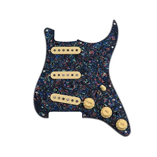 Geladenes Gitarren-Pickguard SSS. Einzelne Spulen Pickups Geladene Pickguard Pickups Gitarre Alnico 5 Pickups/Gelbe Pickup-Covers Set (Color : 17)