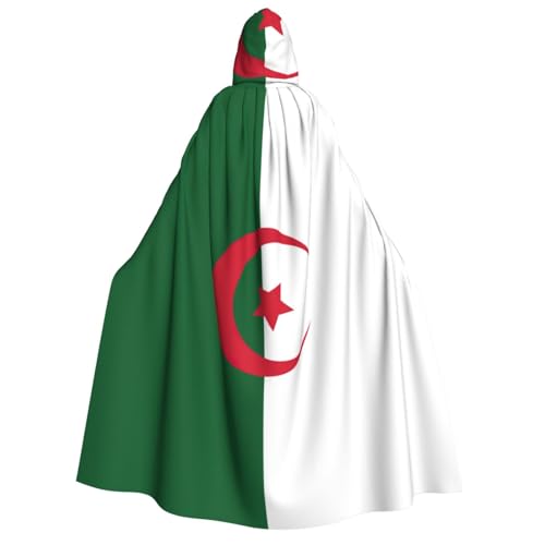 WURTON Kapuzenumhang mit Flagge von Algerien, Unisex, für Halloween, Karneval, Cosplay, vielseitig, für Erwachsene