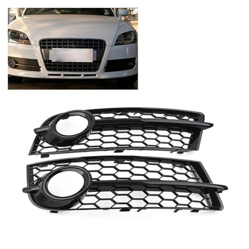 Frontgrills Für Für TT 8J 2006-2014 Front Stoßstange Honeycomb Mesh Licht Abdeckung Auto Nebel Lampe Kühlergrill Front Bumper Grille(Glossy Black)