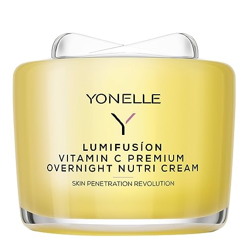 YONELLE Gesichtscreme mit Vitamin C LUMIFUSION - Nachtcreme Gesicht - Gesichtscreme Damen mit mit Ceramiden - Feuchtigkeitscreme Gesicht mit Antioxidantien – 55 ml