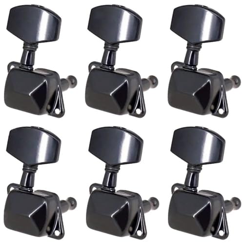 Strings Tuning Pegs Mechaniken Für Gitarre 6er-Pack halbgeschlossene Saiten-Stimmstift-Knopf-Mechaniken für elektrische Akustikgitarrenteile (Color : 2)