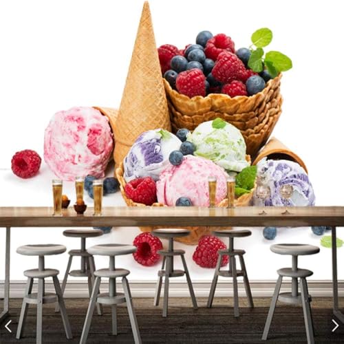 Orb Eiswaffel Essen 3D Tapete Poster Restaurant Schlafzimmer Wohnzimmer Sofa TV Dekorative Wand-430cm×300cm