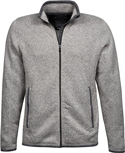 Tee Jays Herren Strick Fleece Jacke "Aspen" 9615 Grey Melange L