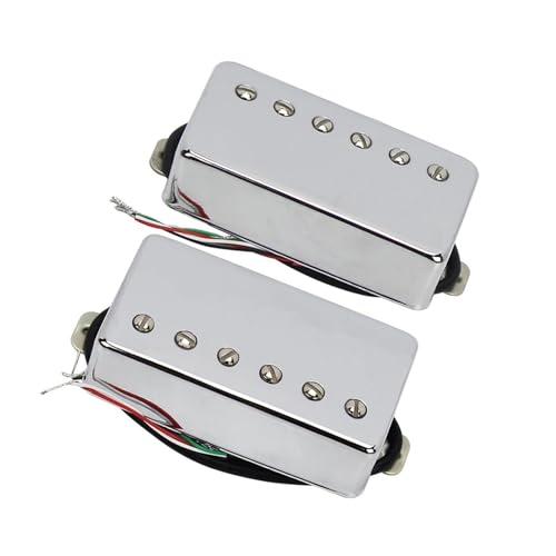 Gitarren-Tonabnehmer Keramik-Humbucker-Tonabnehmer Für E-Gitarre, Hals-/Steg-Tonabnehmer, Silberfarben, 4-adrig (Color : NB Set)