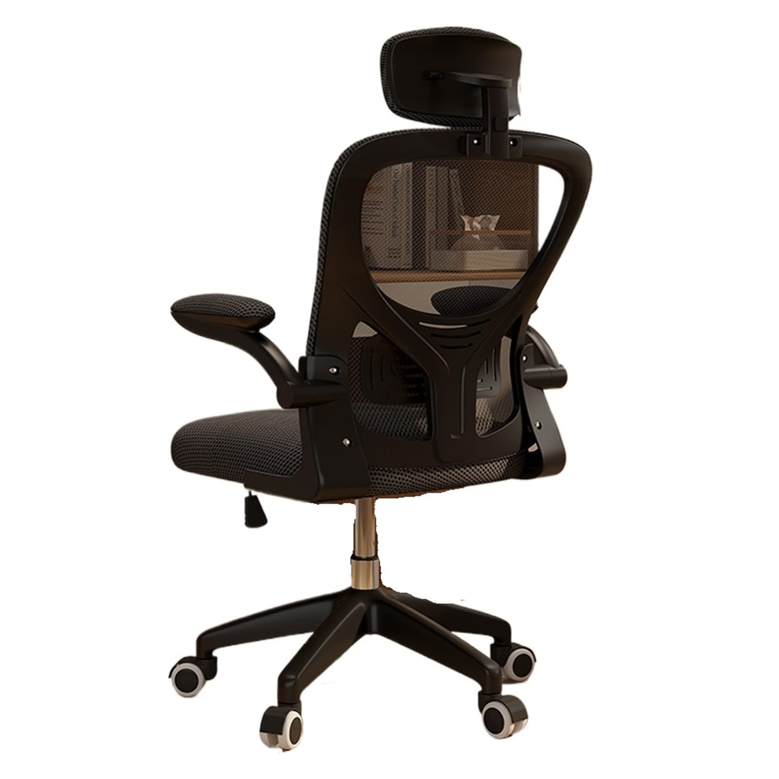 Arbeitsstuhl Ergonomischer Bürostuhl Schreibtischstuhl mit hoher Rückenlehne und Kopfstütze Executive Nylon-Rollen und verstellbaren Armlehnen Mesh-Arbeitsstuhl mit Rollen Gaming-Stühle Chaser of