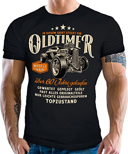 T-Shirt als Geschenk für Männer zum 60. Geburtstag - Oldtimer über 60 Jahre gelaufen Topzustand 2XL