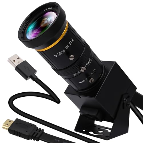 ELP HDMI USB-Webcam 4K Kamera für Live Streaming 10-Fach Variabler Fokus PC Kamera USB HDMI Simultanausgabe Videokamera Nahaufnahme Zoom in und Out Webkamera für Online-Unterrichtstraining