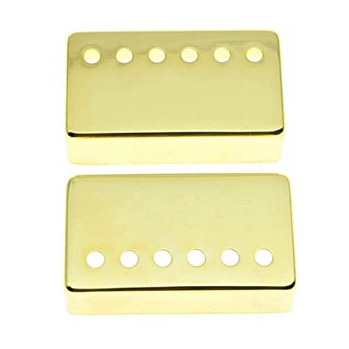 ZENGXUE 2 Stücke Gitarre Pickup Cover Messing Humbucker Pickup Abdeckungen Pole Abstand Passen Sie Die Meisten LP Guitar Black Humbucker Tonabnehmer Set (Color : Gold)