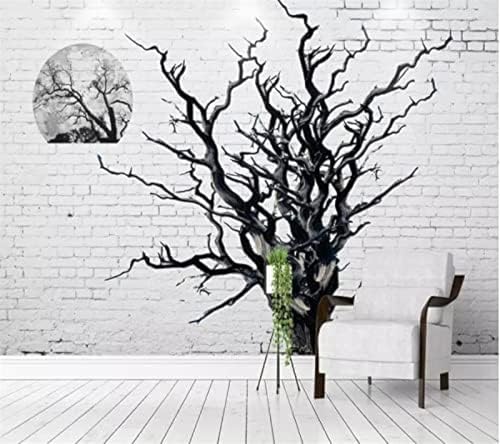 XLMING Exquisite Dead Tree Schwarz Und Weiß 3D Tapete Wohnzimmer Sofa Schlafzimmer Esszimmer Home Dekoration Wand-250cm×170cm