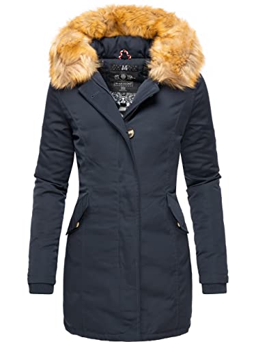 Marikoo Damen Winter Mantel Winterparka Karmaa Navy Gr. M