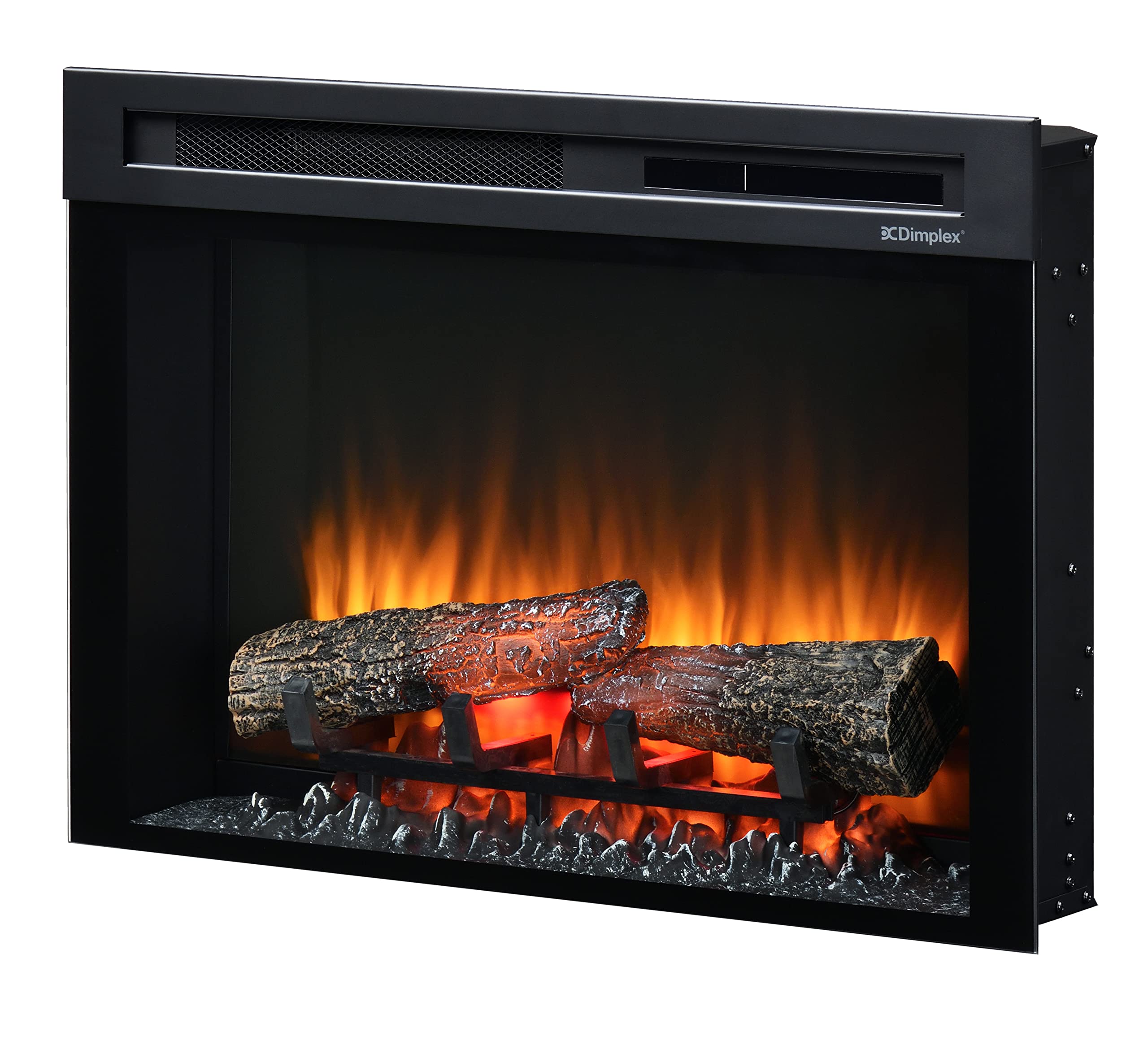 Dimplex 210975 Elektrokamin Einsatz XHD26 Firebox Optiflame Flammeneffekt - Langlebige LED Lampen - Elektrischer Kamin mit Heizung - Kamineinsatz- Inklusive Fernbedienung, 1400 W, Schwarz, 26"