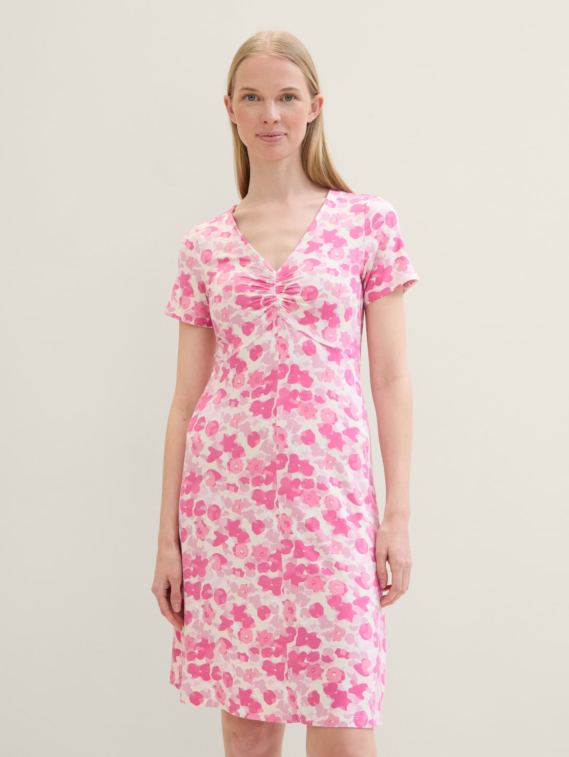 TOM TAILOR Damen Jerseykleid, rosa, Allover Print, Gr. 44 2