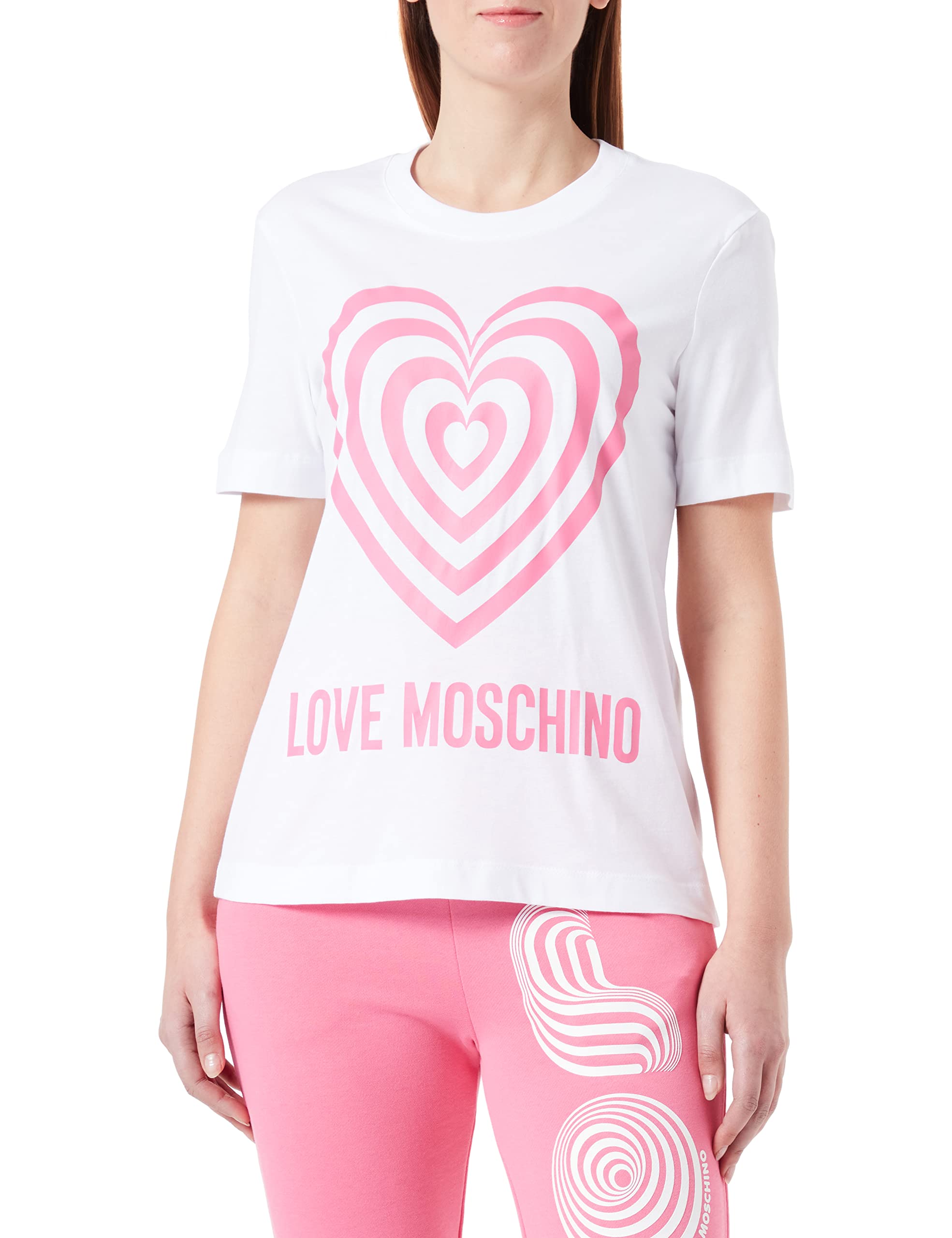 Love Moschino Women's Regular fit Short-Sleeved T-Shirt, Optical White, 40