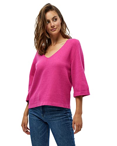 Peppercorn Rosalia V-Ausschnitt Halb Ärmel Strickpullover | Pullover Damen In Pink | Frühling Pulli Damen | Größe M