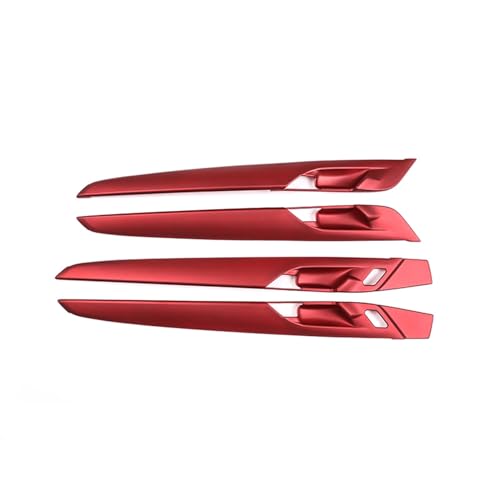 Interieurleisten Für X1 Für F48 Für X2 Für F47 2016-2021 ABS Carbon Fiber Innen Tür Panel Dekoration Schutz Abdeckung Trim Auto Zubehör 4 Pcs Innenausstattung(Frosted red)