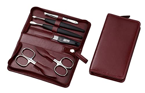 Manicure-Etui, Nappa-Vollrindleder bordeaux, vernickelt 1 Stk.