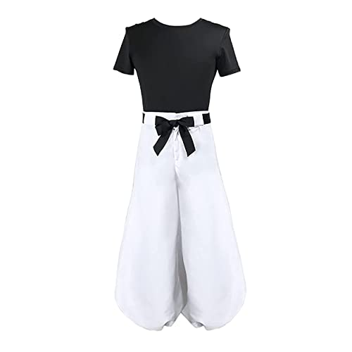 MAVNES Fushiguro Toji Cosplay Kostüm Kurzarmhose Gürtel Halloween Anime Outfits für Erwachsene,White-XL