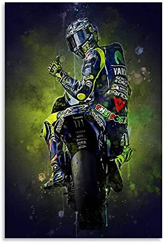 Welmini DIY 5d Diamant Malerei Kits FüR Erwachsene Und Kinder Valentinos Rossi 2017 Kreuzstich Art Kristall Strass Stickerei Painting 23.6''x35.4''(60x90cm) Kein Rahmen