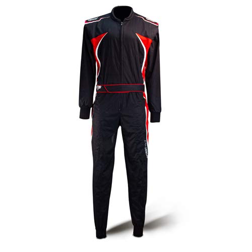 Speed Kart Overall 3-farbig - Kartoverall Detroit HS-3 schwarz weiß rot (XXL)