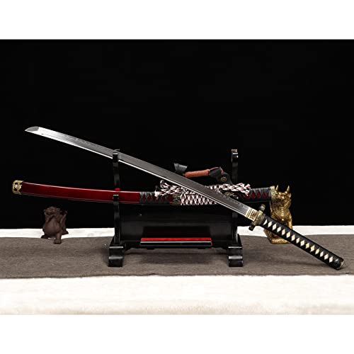 LQSMX sword echtes Katana Schwert 41in Samurai Schwert Handgeschmiedeter T10 Stahl/scharf