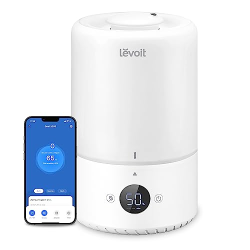 LEVOIT 3L Top Fill Luftbefeuchter, Smart Cool Mist Humidifier mit APP & Alexa Steuerung, 26dB Leise, 25H BPA-Frei Raumluftbefeuchter und Aroma Diffuser für Schlafzimmer Kinderzimmer Pflanzen