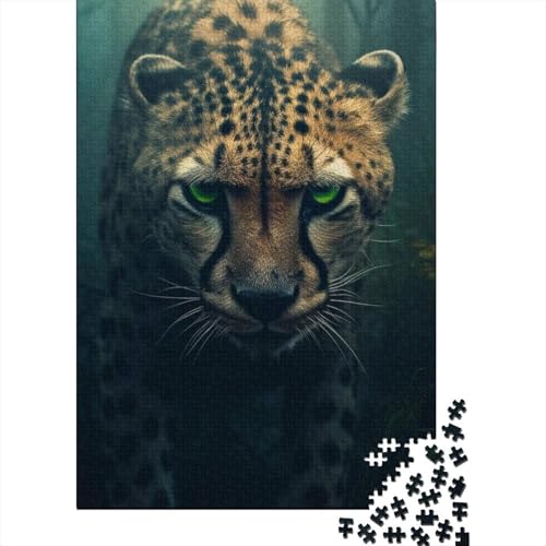 1000 Teile für Erwachsene, schwierige Puzzles, Der wilde Gepard, Holzpuzzles für Erwachsene und Teenager, Lernspielzeug, Familienspiele, 75 x 50 cm