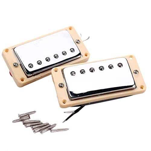 ZENGXUE Doppelspule Humbucker Pickup E-Gitarren-Bridge-Pickup Verchromt Mit Gelber Rahmen Geeignet Für Gibson Humbucker Tonabnehmer Set