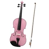 Standard Violine 4/4 Bunte Violine Massivholz Violinenset(4-4 Pink)